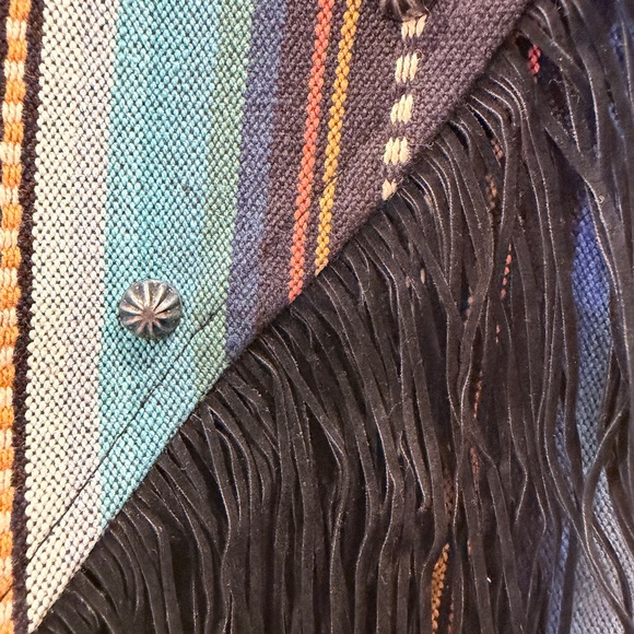 Striped Multicolor Fringe Skirt - Picture 4 of 4